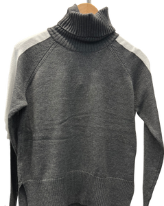 Stripe Sleeve Turtleneck Sweater