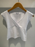 Cross V-neck Cap Sleeve