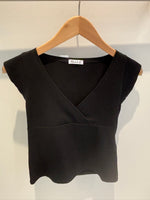 Cross V-neck Cap Sleeve