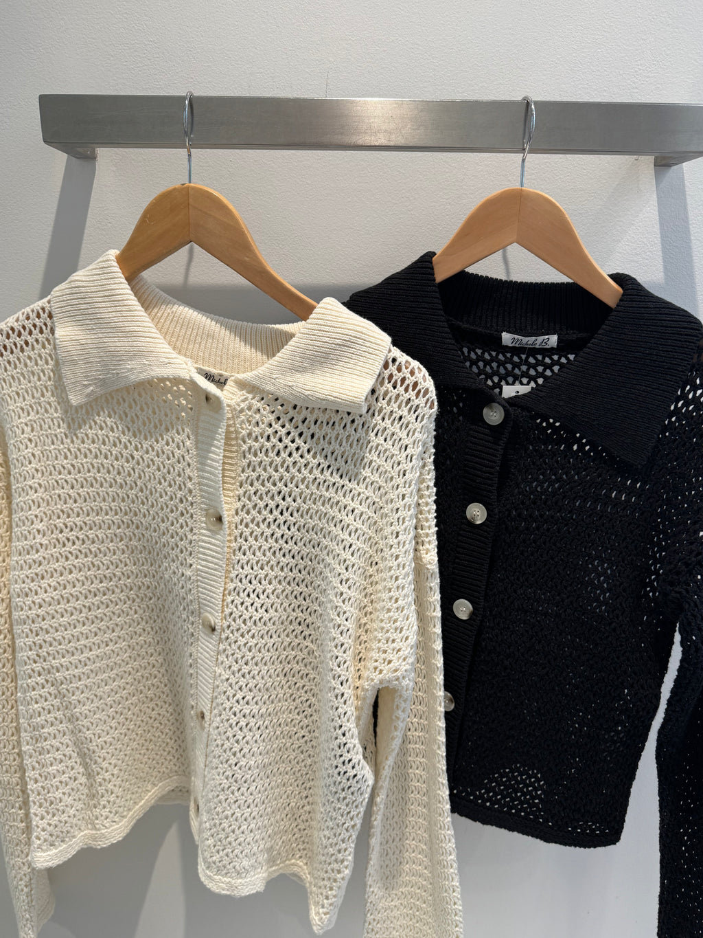 Solid Crochet Button Down