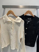 Solid Crochet Button Down