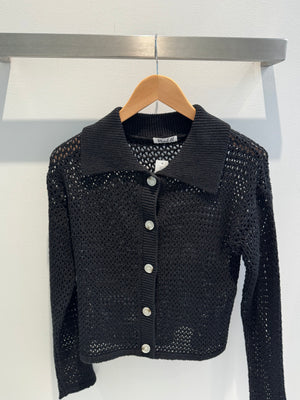 Solid Crochet Button Down