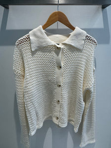 Solid Crochet Button Down