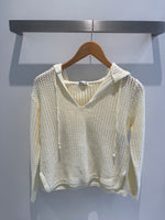 Crochet V-Kneck Hoodie