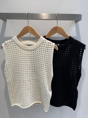 Sleeveless Open Knit Tank