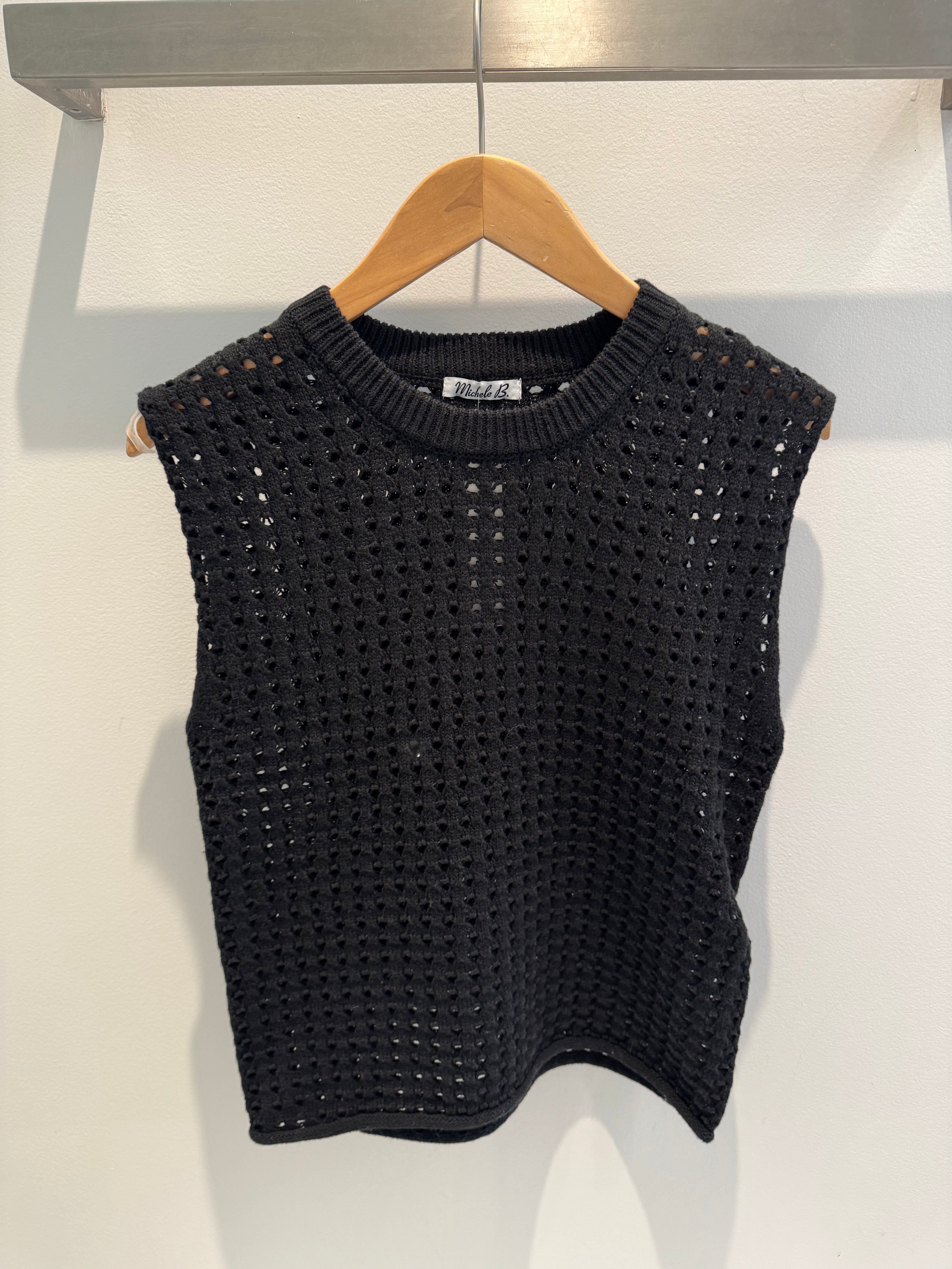 Sleeveless Open Knit Tank