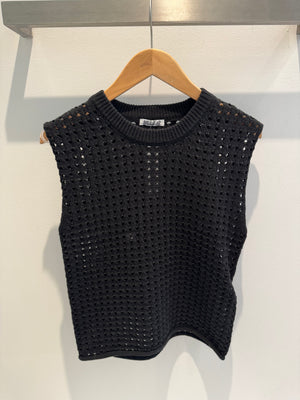 Sleeveless Open Knit Tank